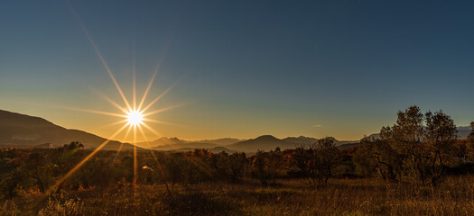 Molise, Italy.  Spectacular autumn panorama.