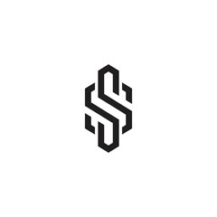 S or SS initial letter logo design vector. - obrazy, fototapety, plakaty