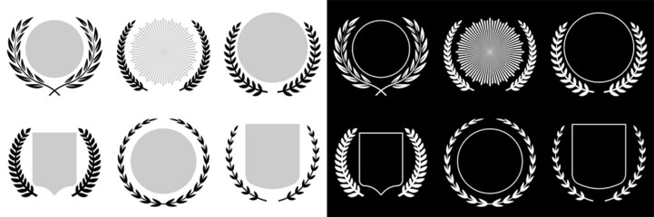 Wreath vector laurel frame icon isolated