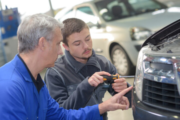 teenager in professional training in workshop