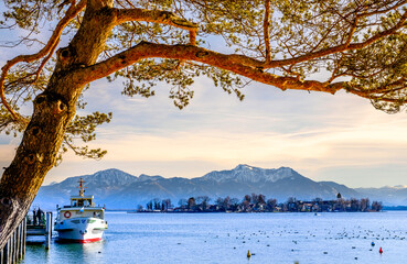 lake chiemsee in bavaria at Gstadt