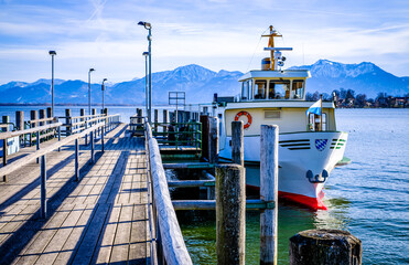 lake chiemsee in bavaria at Gstadt
