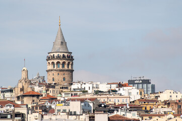 View over golden horn to Galata Tower