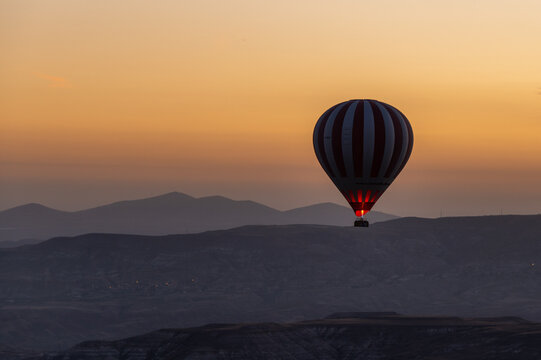 Sunrise balloon flight over Cappadocia