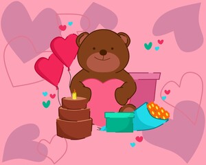 Fototapeta premium teddy bear with heart