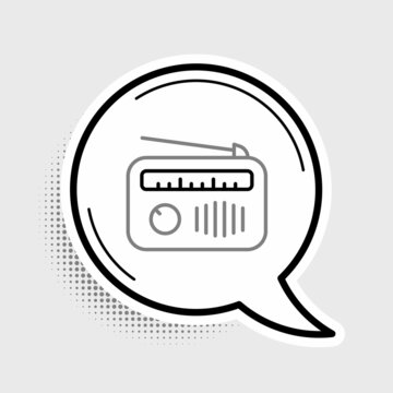 recommend clip art: Line Radio with antenna icon isolated on grey background. Colorful outline concept. Vector
