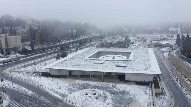 Snow on the living roof of the Mandel institute, Jerusalem Israel

Aerial view from israel,2022
