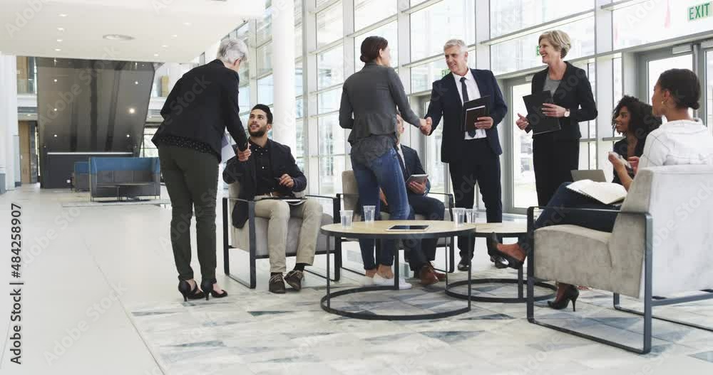 Aufkleber the more people you connect with, the better your chances are. diverse businesspeople shaking hands 