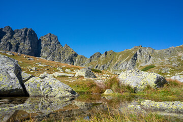 Slovak High Tatra Mountains. Landscape of Hincova Valley.