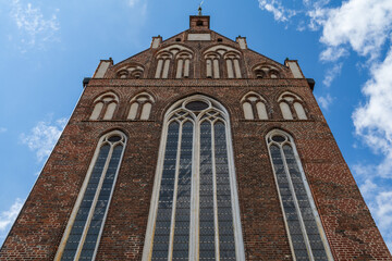 Fototapeta na wymiar Saint Nicholas Evangelical Church. The main church and seat of the bishop of the Pomeranian Evangelical Church. Greifswald. Germany.