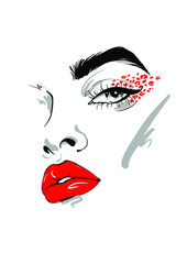 Fashion illustration of stylish make up