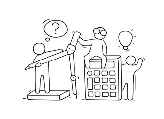 math ckass with working little people