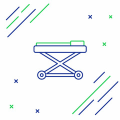 Line Stretcher icon isolated on white background. Patient hospital medical stretcher. Colorful outline concept. Vector