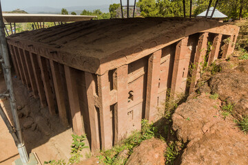 Bet Medhane Alem, rock-cut church in Lalibela, Ethiopia