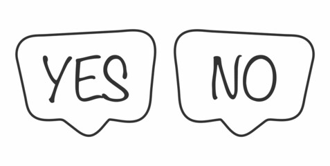 Yes and now speech bubble icons vector eps 10
