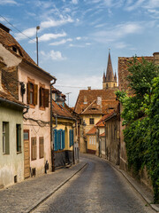 Street in Sibiu, city in Romania