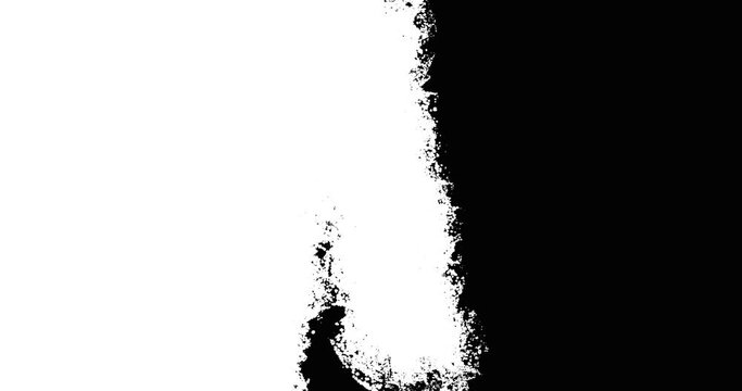 Set of textured transitions in doodle or sketch style on a black background. Black and White Masks Templates in 4K. Motion Graphics Pack with dry brush transitions.