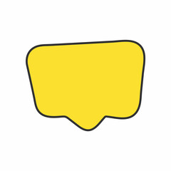 Yellow cartoon speech bubble. Vector flat design eps