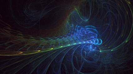 3D rendering abstract colorful fractal light background