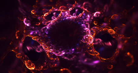 3D rendering abstract colorful fractal light background