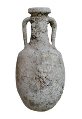 Ancient greek amphora on white isolated