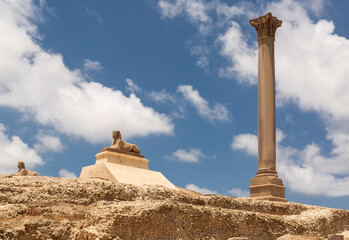 Pompey's Pillar in Alexandria, Egypt