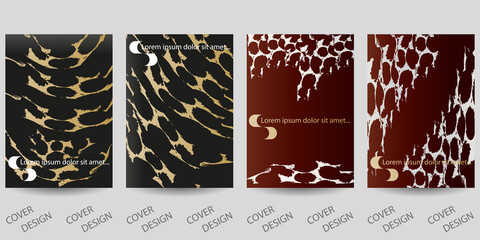 Luxurious black, gold, white, wine backgrounds set. Colorful geometric art pattern with glitter grunge texture . For printing on covers, brochure, sales, flyers, menu. modern design. Vector.