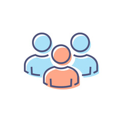 User Group of people sign icon. Team symbol. Сustomer icon. Group of friends. Community leader icon. Multiple person silhouette