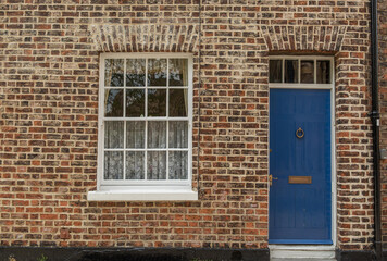 Fototapeta na wymiar Blue Door With window