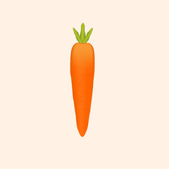 I letter logo made of carrot. Vector hand made organic vegatable font. Useful for vegatable logo, ecology and organic elements, vegan identity etc.