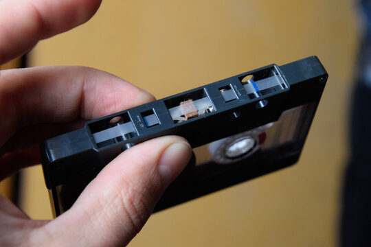 Vintage audio cassette. Retro music medium