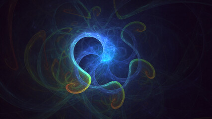 3D rendering abstract colorful fractal light background