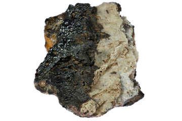 psilomelane from Ehrenfriedersdorf, Ore Mountains, Germany isolated on white background