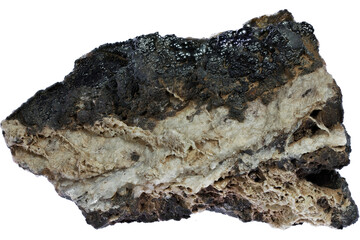psilomelane from Ehrenfriedersdorf, Ore Mountains, Germany isolated on white background