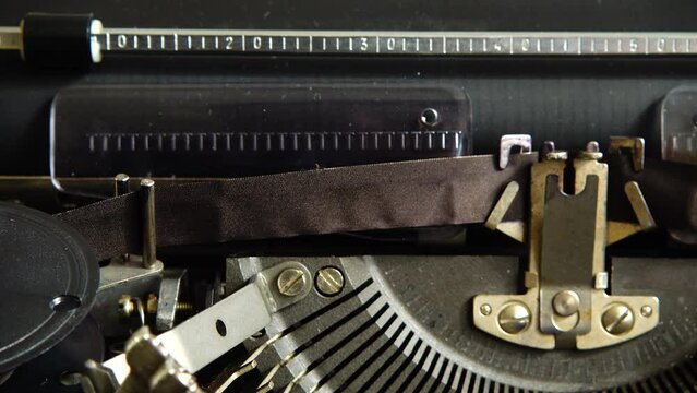 Details of an old retro typewriter, vintage style.