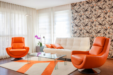 Luxury Modern Living Room With Leather Furniture