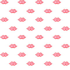 Lips watercolor seamless pattern, digital paper. Valentine's day pattern. Love. Pink, red, colors. White background. For printing on textiles, wrapping paper