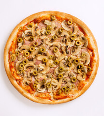 Pizza on a white background