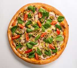 Pizza on a white background