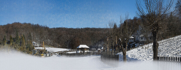 Winter of Kaona Monastery, near Koceljeva, Serbia - 484272335