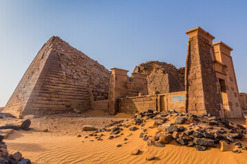 Meroe pyramids located in Sahara desert, Sudan