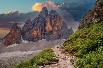 Abendrot in den Dolomiten
