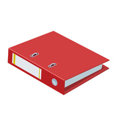 Red folder binder lying on the table