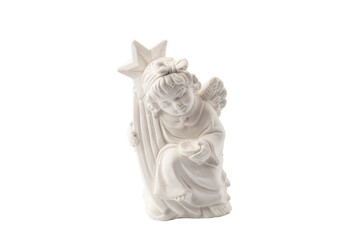 Figurine of an angel on a white background