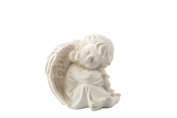 Figurine of an angel on a white background