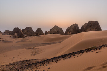 Fototapeta na wymiar Pyramids of Meroe in Sudan