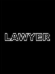 Lawyer Text Title -  Neon Effect Black Background -  3D Illustration