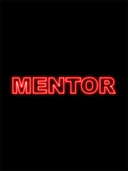Mentor Text Title -  Neon Effect Black Background -  3D Illustration