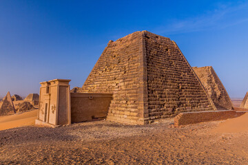 View of Meroe pyramids in Sudan