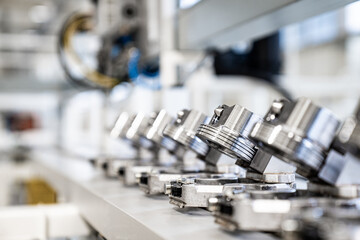 car production - car parts - production line - parts factory - car pistons